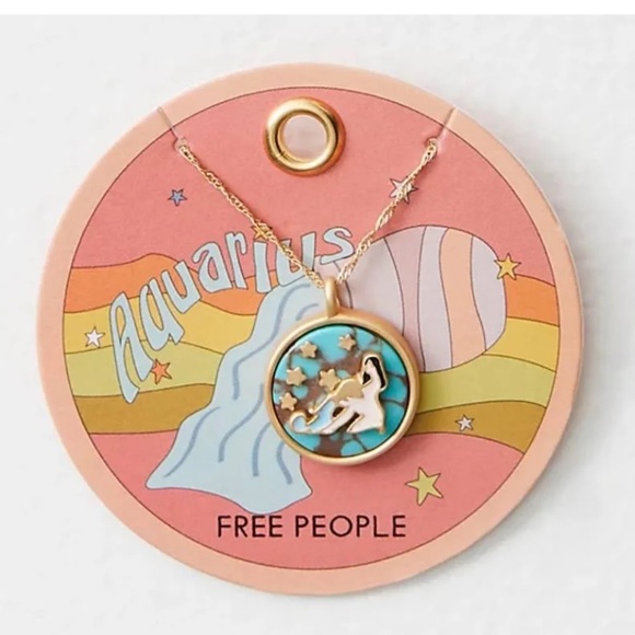 Free People Sign Of The Times Necklace in Aquarius - Picture 1 of 3